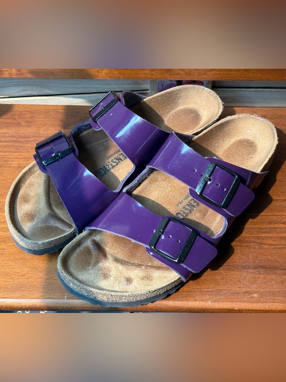 Birkenstock 42 Patent Plum Purple Arizona Sandals - Picture 2 of 14